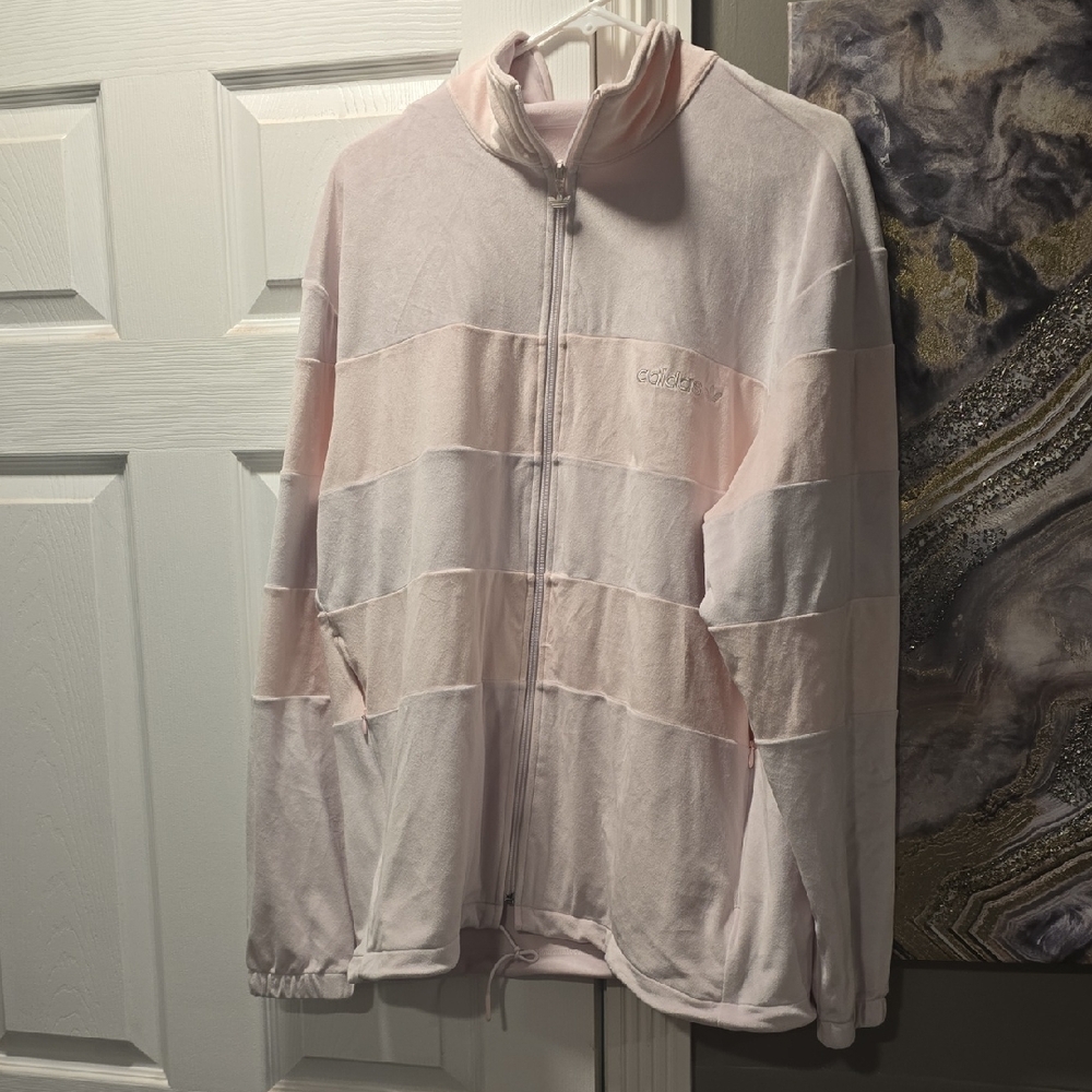 Men's Adidas Pastel Velour Track Jacket GL6159 Medium